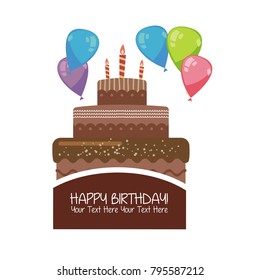 happy birthday cake vector