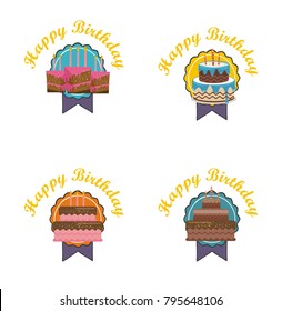 happy birthday cake vector