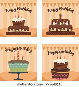 happy birthday cake vector