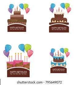 happy birthday cake vector