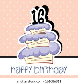 Happy Birthday Cake Vector Background design with Age Candle