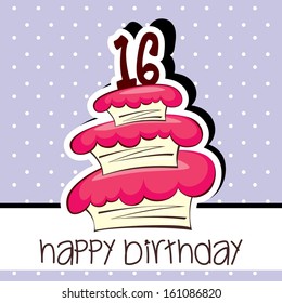 Happy Birthday Cake Vector Background design with Age Candle