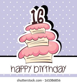 Happy Birthday Cake Vector Background design with Age Candle