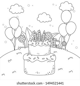 Happy birthday cake vector design