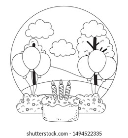 Happy birthday cake vector design