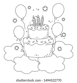 Happy birthday cake vector design