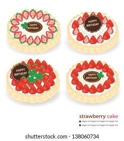 happy birthday cake vector illustration