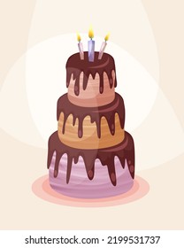 Happy birthday cake vector illustration 