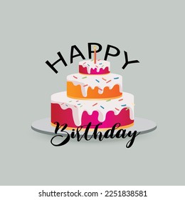 Happy Birthday Cake vector illustration