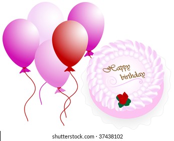 Happy birthday cake - vector illustration