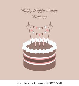 happy birthday cake. vector illustration