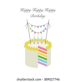 happy birthday cake. vector illustration