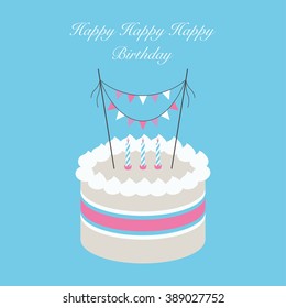 happy birthday cake. vector illustration