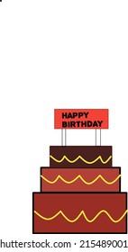 Happy Birthday Cake with vector illustrations