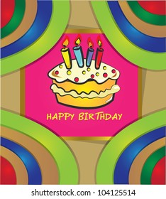 Happy birthday cake,Vector