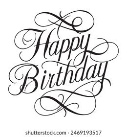 happy birthday caligraphy in vector