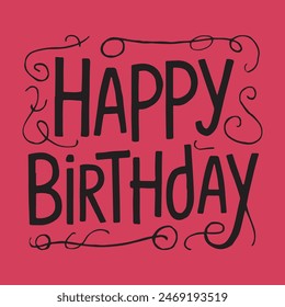 happy birthday caligraphy in vector