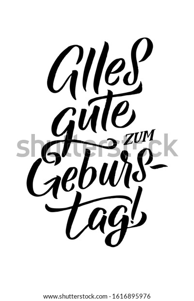 Happy Birthday Calligraphic Greeting Card German Stock Vector (Royalty ...