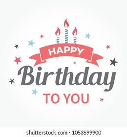 Happy Birthday Calligraphic And Typographic Background