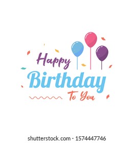 Happy Birthday Calligraphic And Typographic clip art. Can be used for Background and more