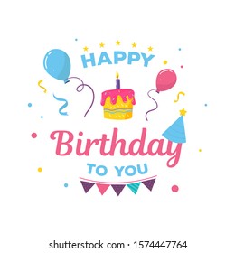 Happy Birthday Calligraphic And Typographic clip art. Can be used for Background and more