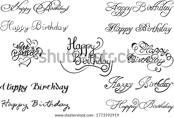 Happy Birthday Calligraphy Hand Lettering Stock Vector (Royalty Free ...