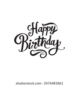 Happy Birthday Calligraphy lettering card. Vector calligraphy isolated on white background.eps
