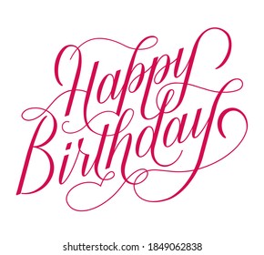 Happy Birthday Calligraphy Lettering Posters Postcards Stock Vector ...