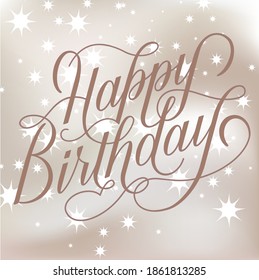 Happy birthday calligraphy lettering for posters, postcards, posters and decorations. Vector illustration
