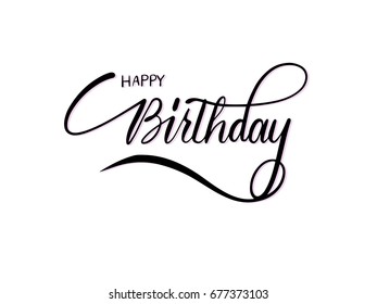 happy birthday calligraphy vector.