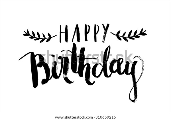 Image Vectorielle Calligraphie D Anniversaire Heureuse Image Vectorielle De Stock Libre De Droits