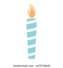 happy birthday candle decoration celebration festive isolated icon vector illustration