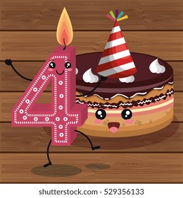 happy birthday candle number character