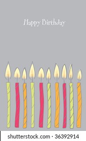 Happy Birthday Candles Greeting Card front