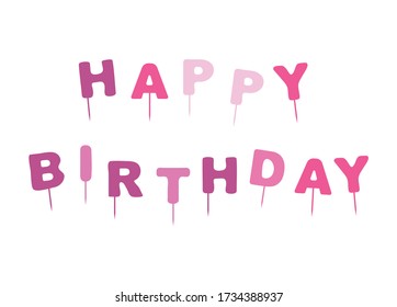 Happy Birthday candles no wick vector illustration