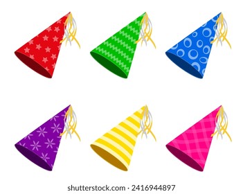 happy birthday cap with ribbon stock vector illustration isolated on white background