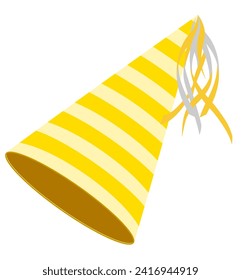 happy birthday cap with ribbon stock vector illustration isolated on white background