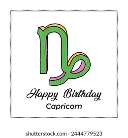 Happy Birthday Capricorn Zodiac Sign Birthday Card