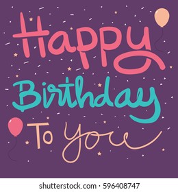 Happy Birthday Card Stock Vector (Royalty Free) 596408747 | Shutterstock