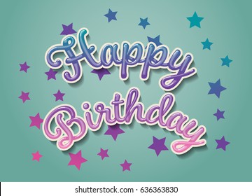 Happy Birthday Card 3d Text Shadow Stock Vector (Royalty Free) 636363830