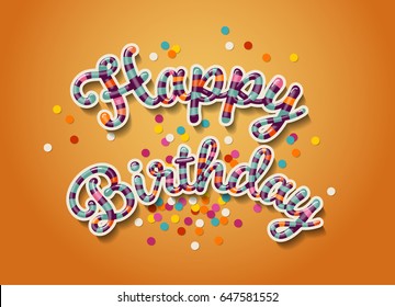 Happy birthday card 3d text with shadow, eps10