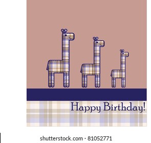 happy birthday card with abstract animal