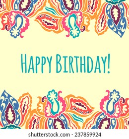 Happy Birthday card. Abstract colorful vector illustration