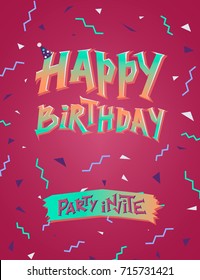 Happy Birthday Card With abstract pattern vector illustration, good for congratulation card, banner, flyer, poster