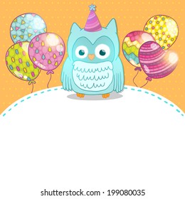 Happy Birthday Card Background Cute Cartoon Stock Vector (Royalty Free ...