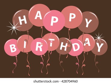 Happy birthday card with balloon Vector