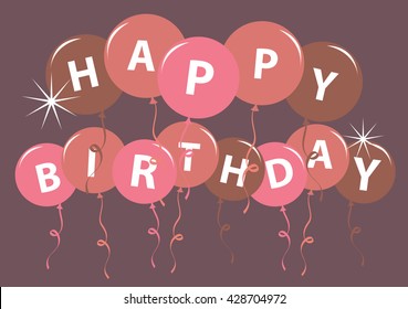 Happy birthday card with balloon Vector