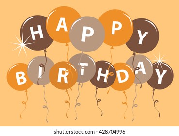 Happy birthday card with balloon Vector
