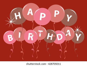 Happy birthday card with balloon Vector