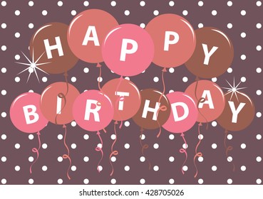 Happy birthday card with balloon Vector
